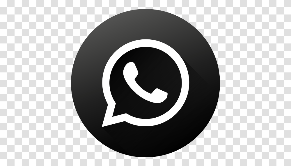 Black White Circle High Quality Long Icono Del Whatsapp, Text, Label, Logo, Symbol Transparent Png