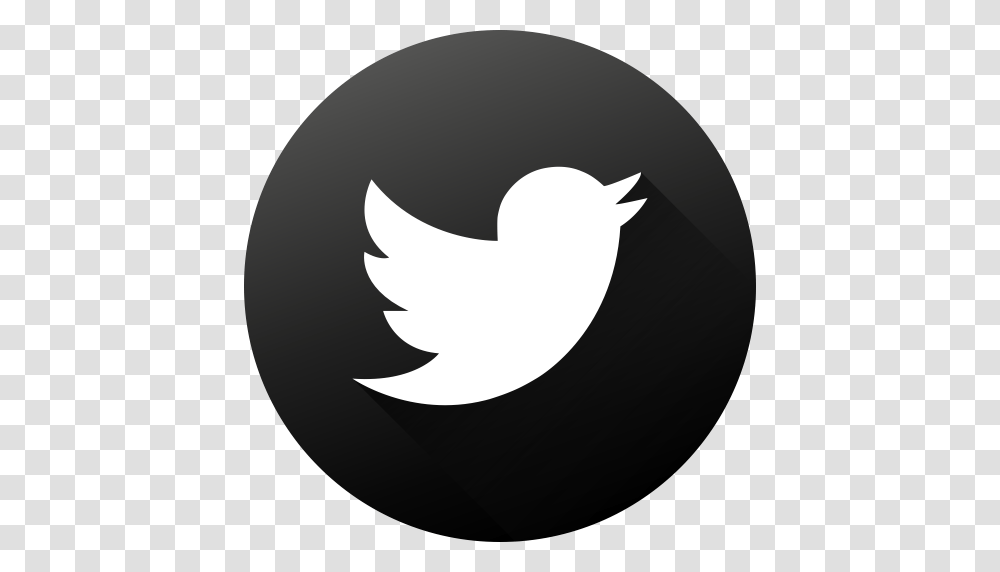 Black White Circle High Quality Long Shadow Social Social, Logo, Trademark Transparent Png