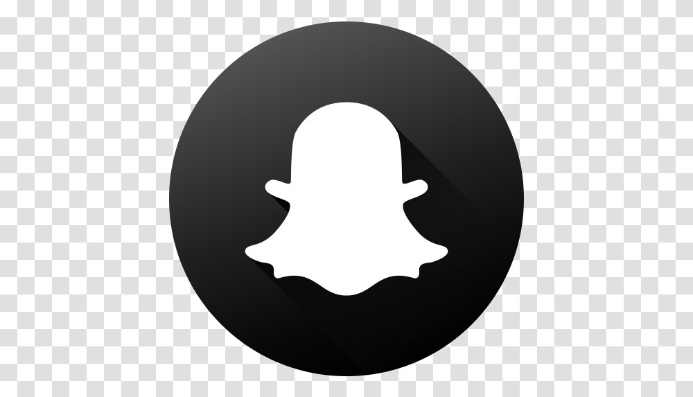 Black White Circle High Quality Long Snapchat Black And White Icon, Silhouette, Stencil, Face, Photography Transparent Png
