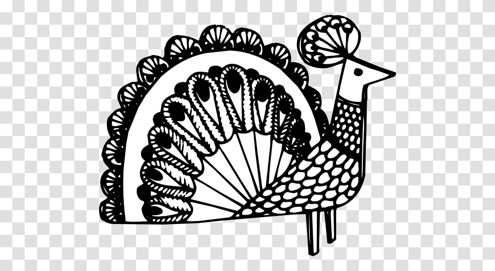 Black White Clipart Peacock, Cushion, Doodle, Drawing, Lace Transparent Png