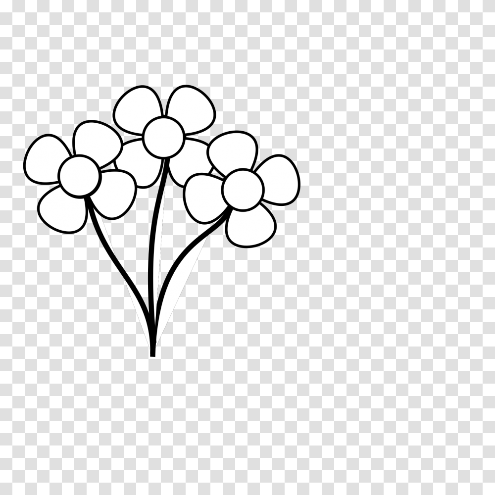 Black White Flower Clipart Free Download Clip Art Black And White Flowers Clip Art, Stencil, Graphics, Floral Design, Pattern Transparent Png