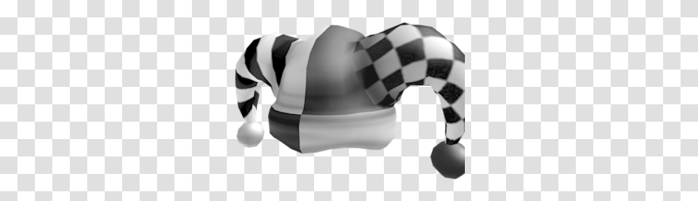 Black White Jester Hat Roblox Jester Hat, Clothing, Soccer Ball, Person, People Transparent Png