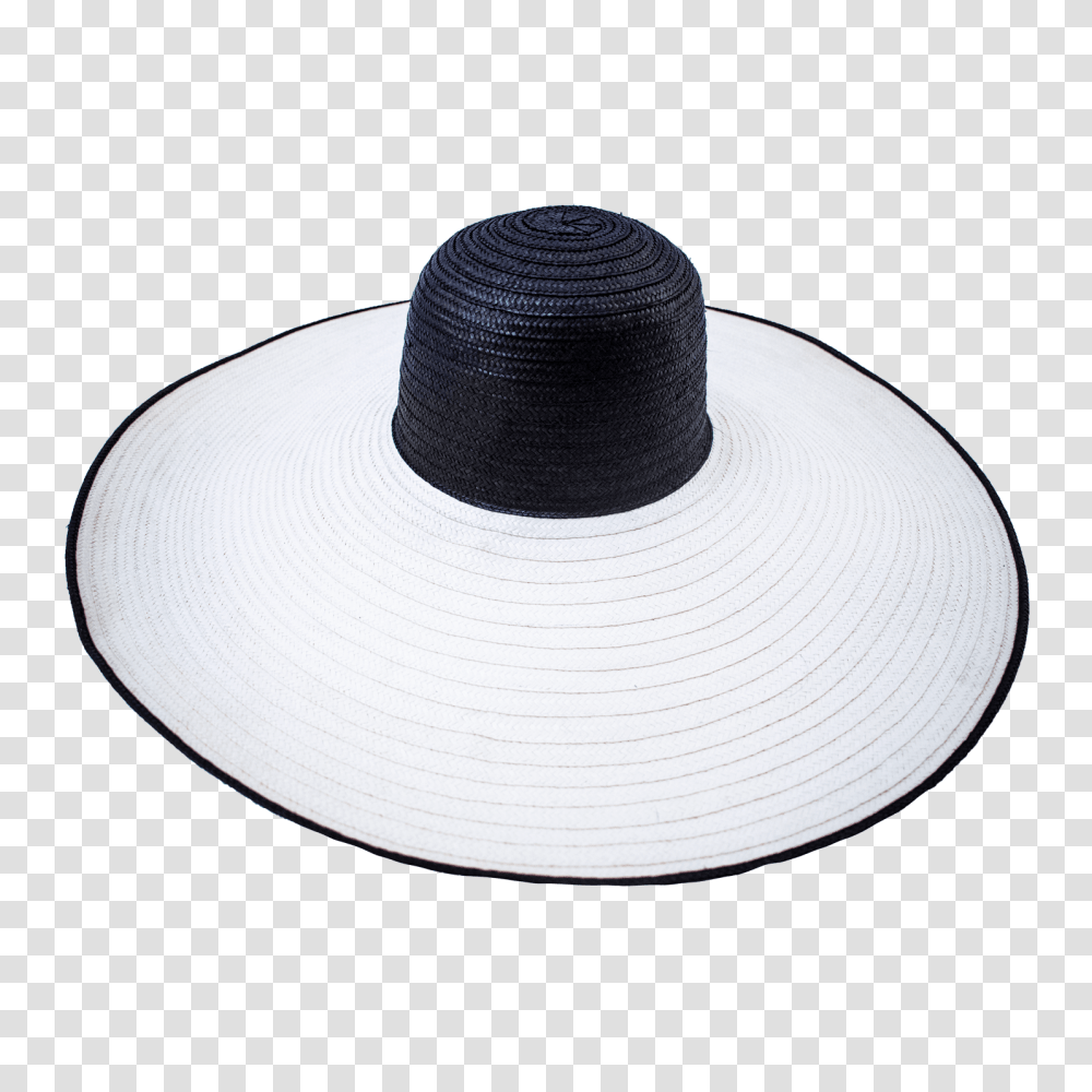 Black White Oversized Floppy Straw Hat, Apparel, Sun Hat, Sombrero Transparent Png