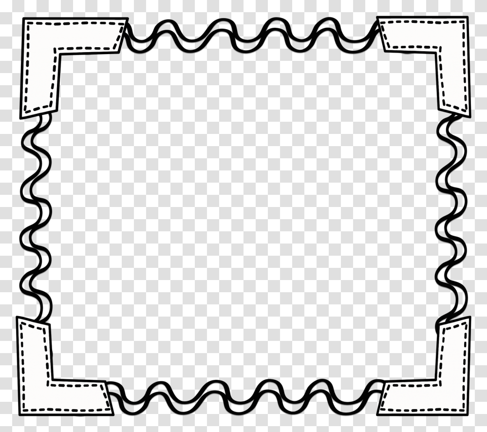 Black White Scribbleframe School Borders Clipart Black And White, Architecture, Building, Alphabet Transparent Png