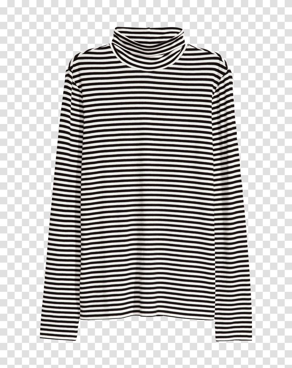 Black White Striped Turtleneck Blouse, Sleeve, Clothing, Apparel, Long Sleeve Transparent Png