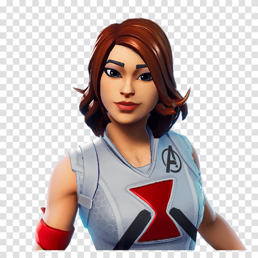 Black Widow Outfit Fortnite, Person, Female, Figurine Transparent Png