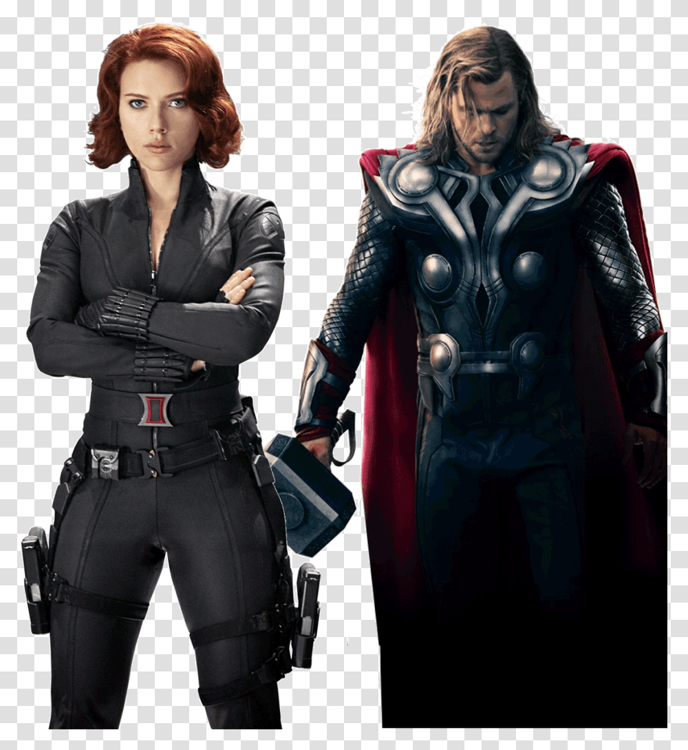 Black Widow Thor Avengers Black Widow, Person, Sleeve, Long Sleeve Transparent Png