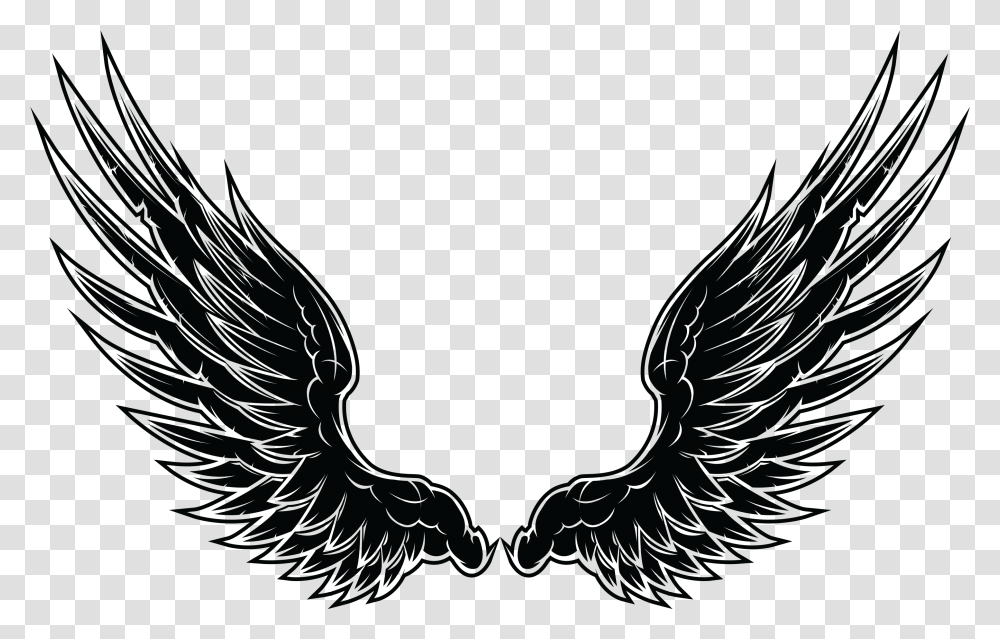 Black Wings, Bird, Animal, Emblem Transparent Png