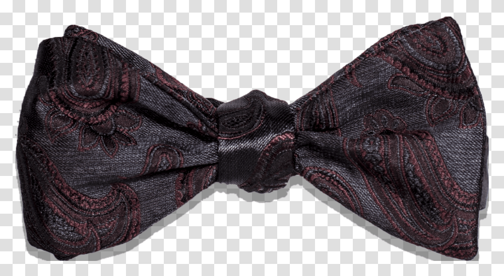 Black With Burgundy Red Woven Paisley Silk Bowtie Paisley, Accessories, Accessory, Necktie, Bow Tie Transparent Png