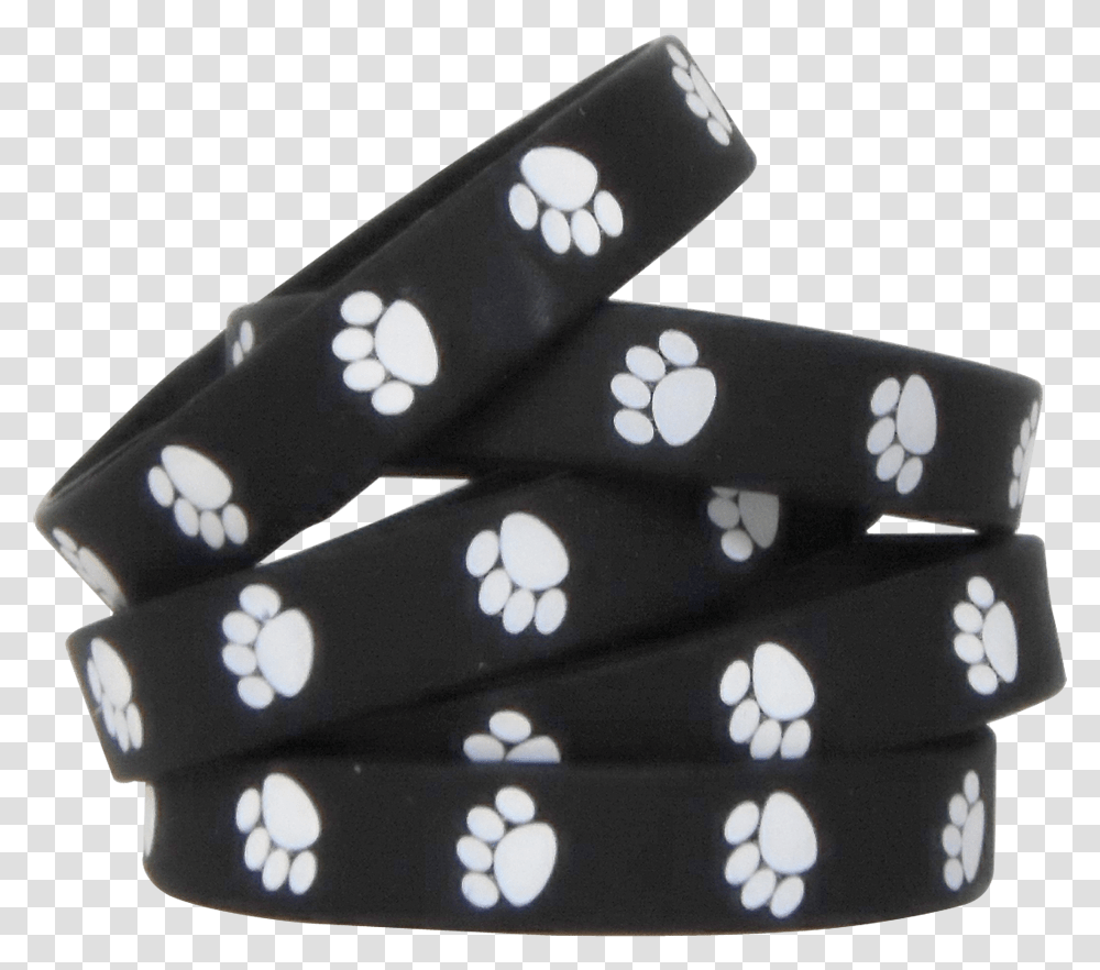 Black With White Paw Prints Wristbands Paw Print Wristbands, Wristwatch, Accessories, Accessory, Game Transparent Png