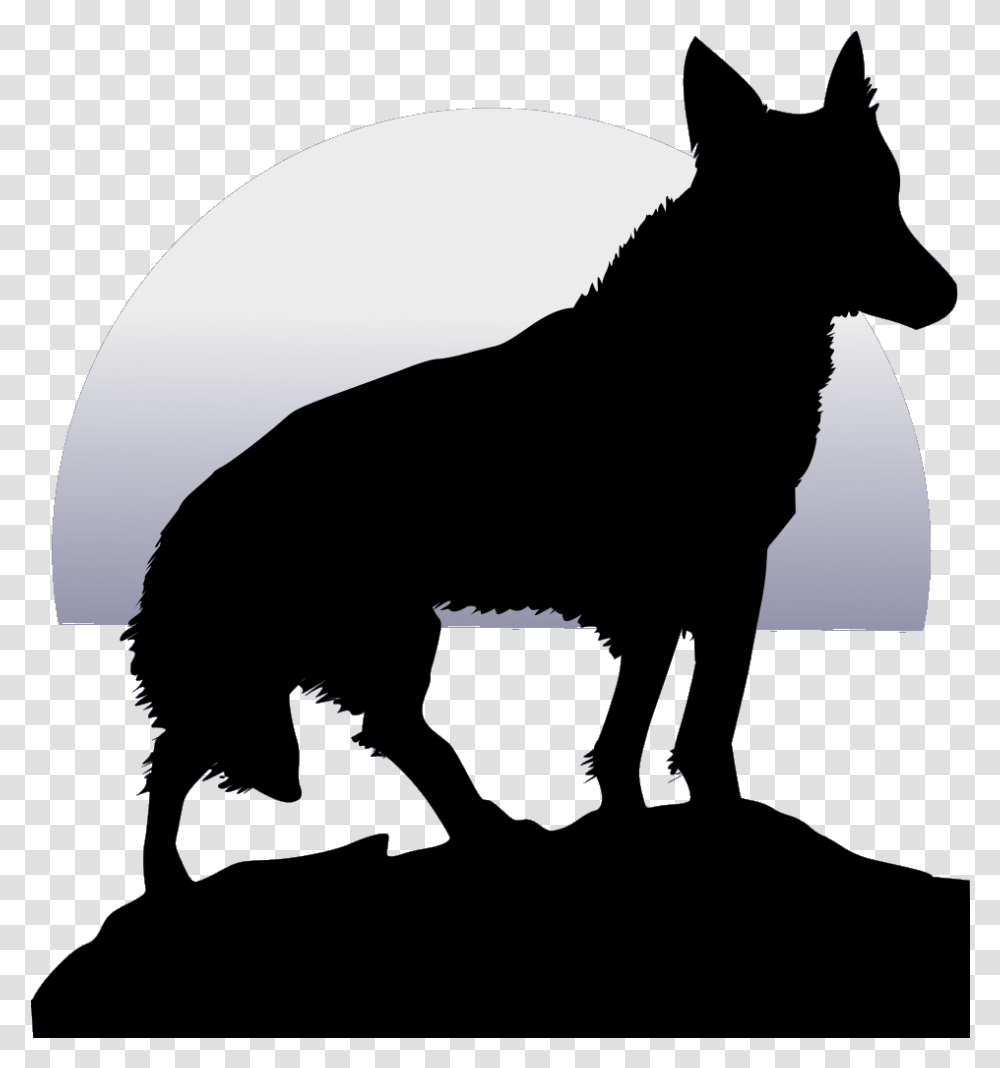 Black Wolf Background, Silhouette, Mammal, Animal, Kneeling Transparent Png