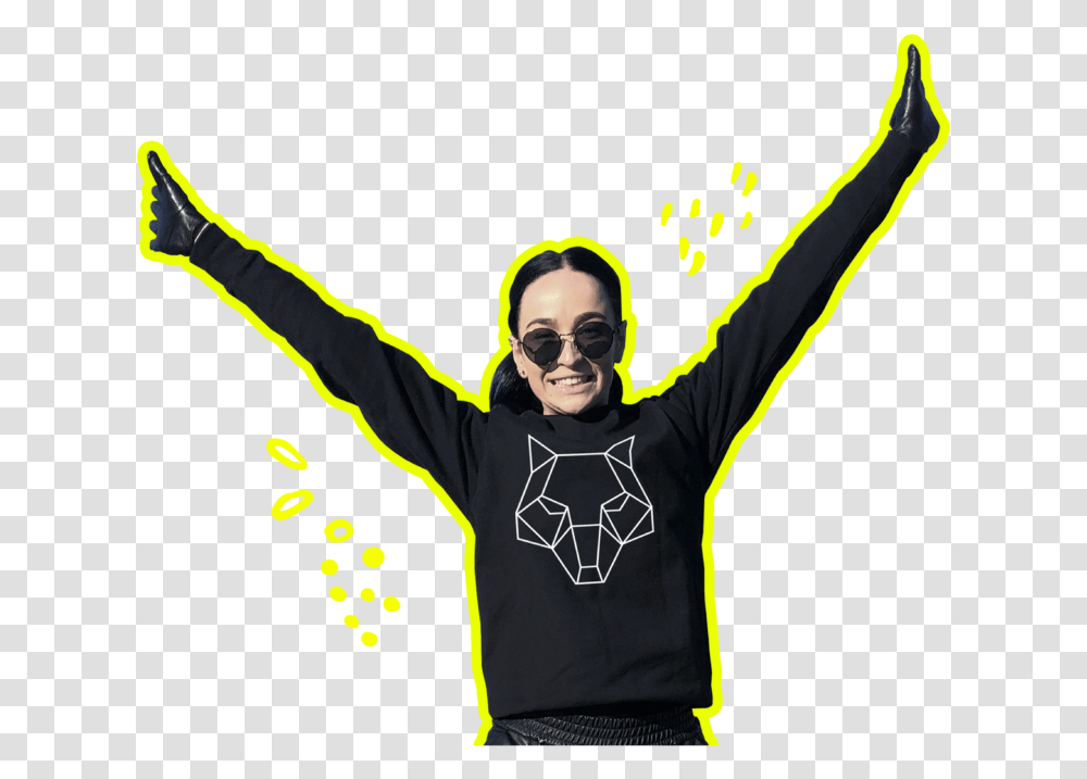 Black Wolf Sweatshirt Gentleman, Clothing, Sleeve, Long Sleeve, Sunglasses Transparent Png