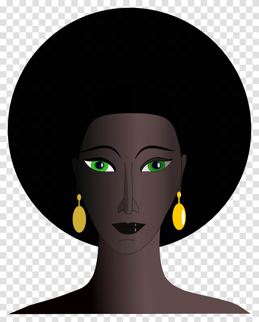 Black Woman With Green Eyes Icons, Accessories, Accessory, Jewelry, Face Transparent Png