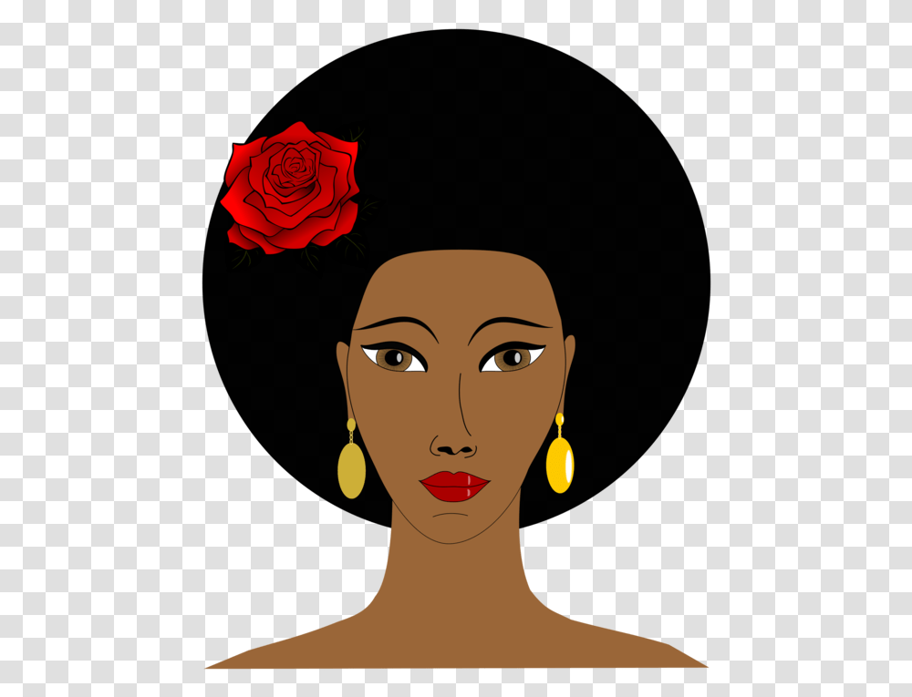 Black Woman's Face Clipart, Rose, Flower, Plant, Blossom Transparent Png