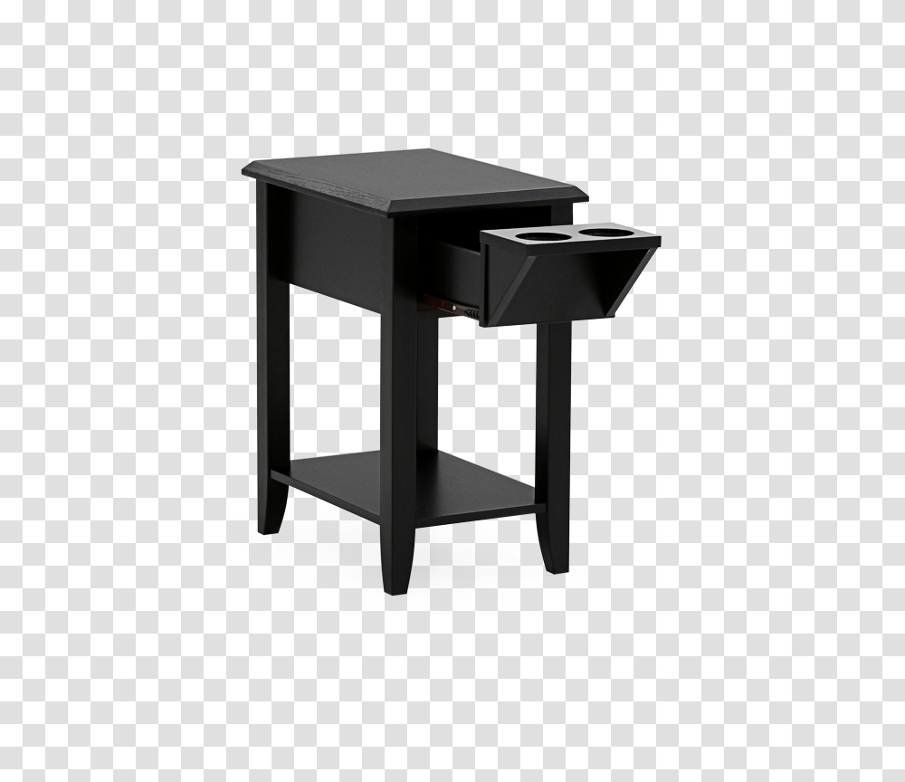 Black Wood End Table, Furniture, Drawer Transparent Png