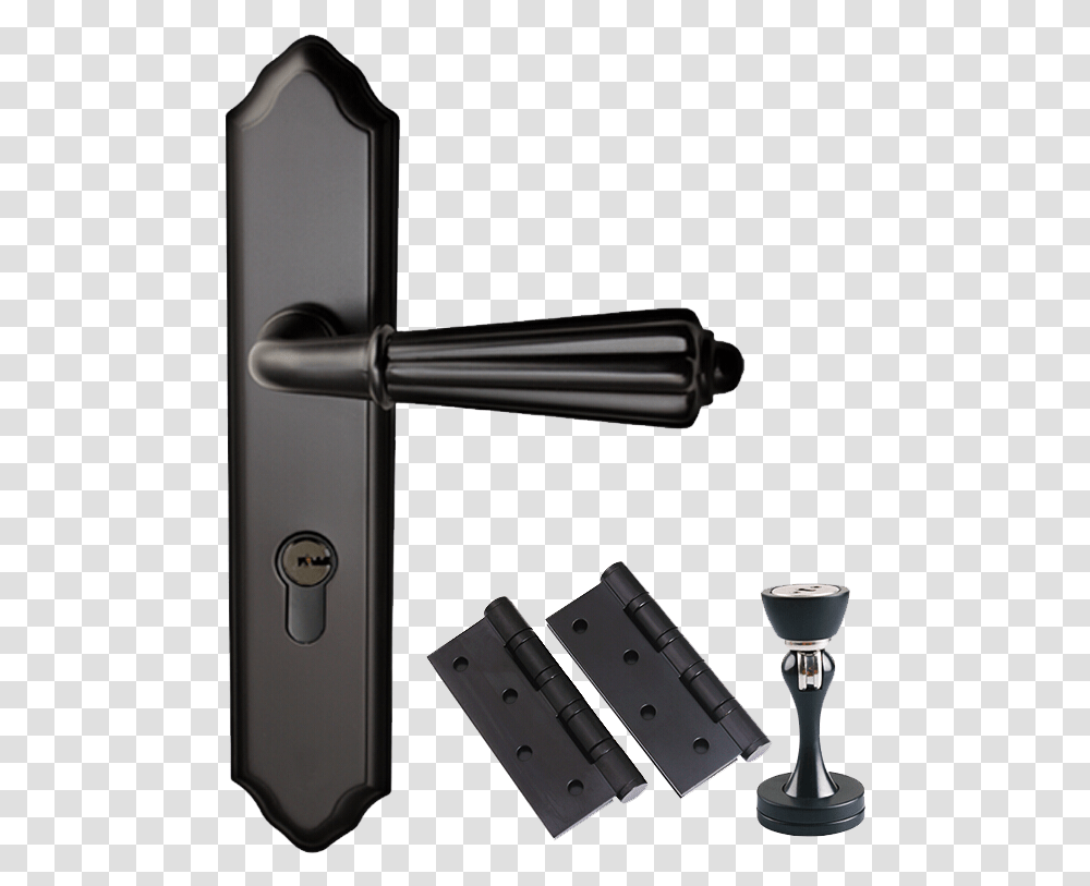 Black Wooden Indoor Security Mortise Door Lock Gate, Weapon, Weaponry, Handle, Blade Transparent Png