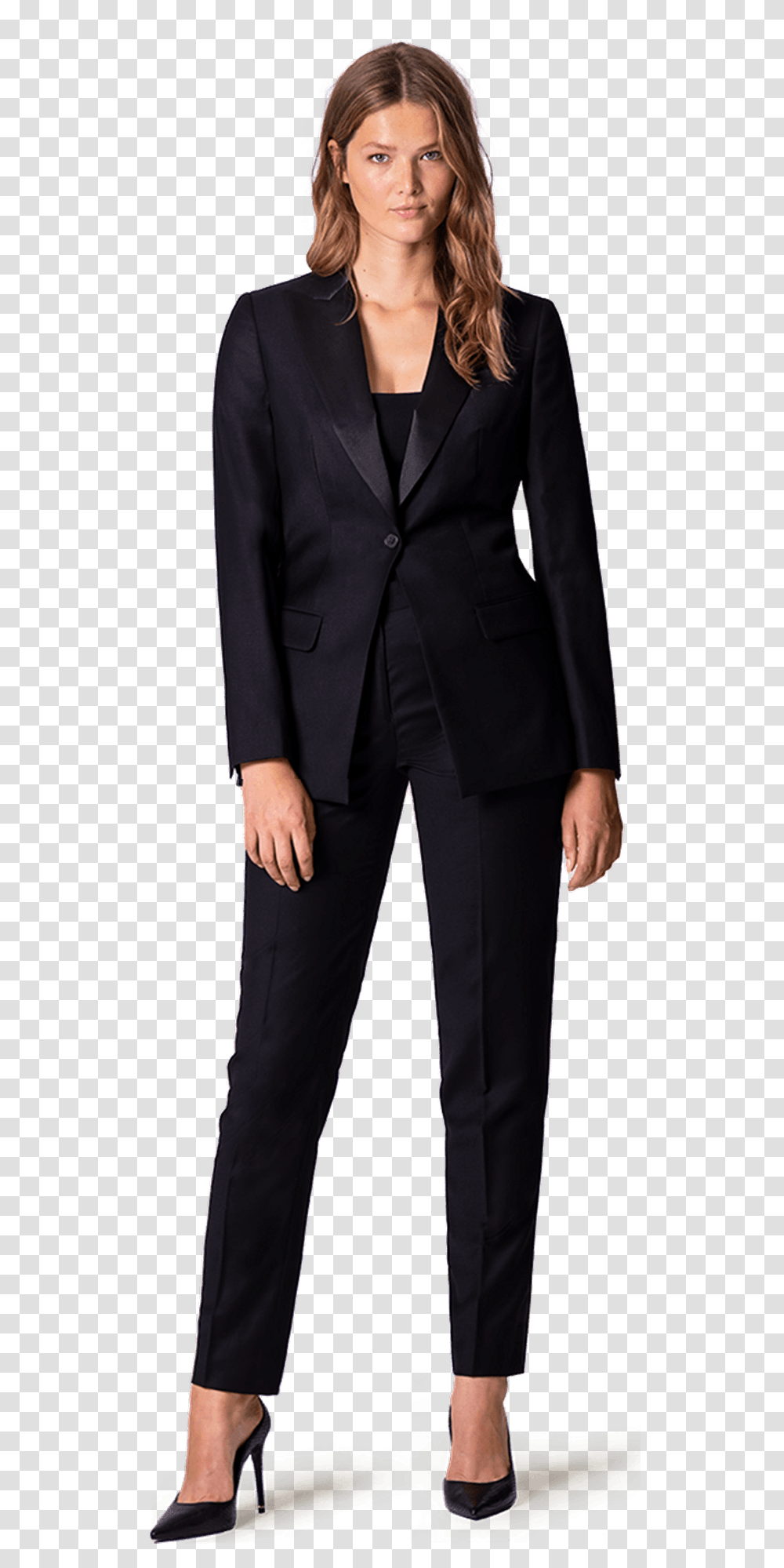 Black Wool Blend Tuxedo With Peak Lapels With Black Tuxedo, Suit, Overcoat, Person Transparent Png