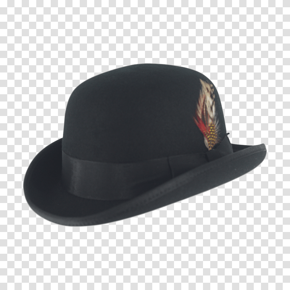 Black Wool Bowler Hat, Apparel, Baseball Cap, Helmet Transparent Png