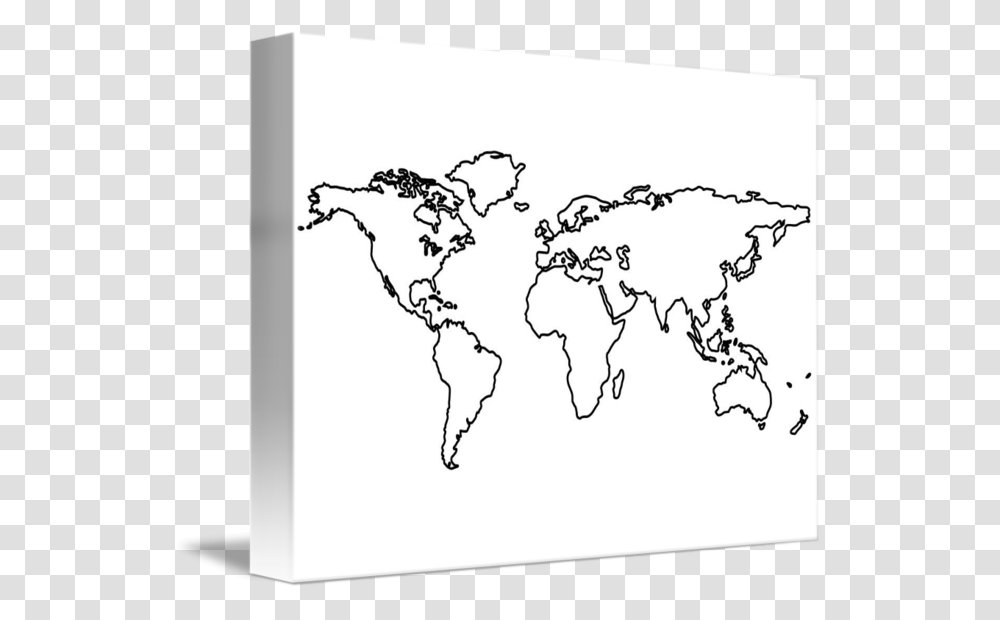 Black World Map Outlines Isolated On White By Laschon World Map Simple Tattoo, Diagram, Atlas, Plot Transparent Png
