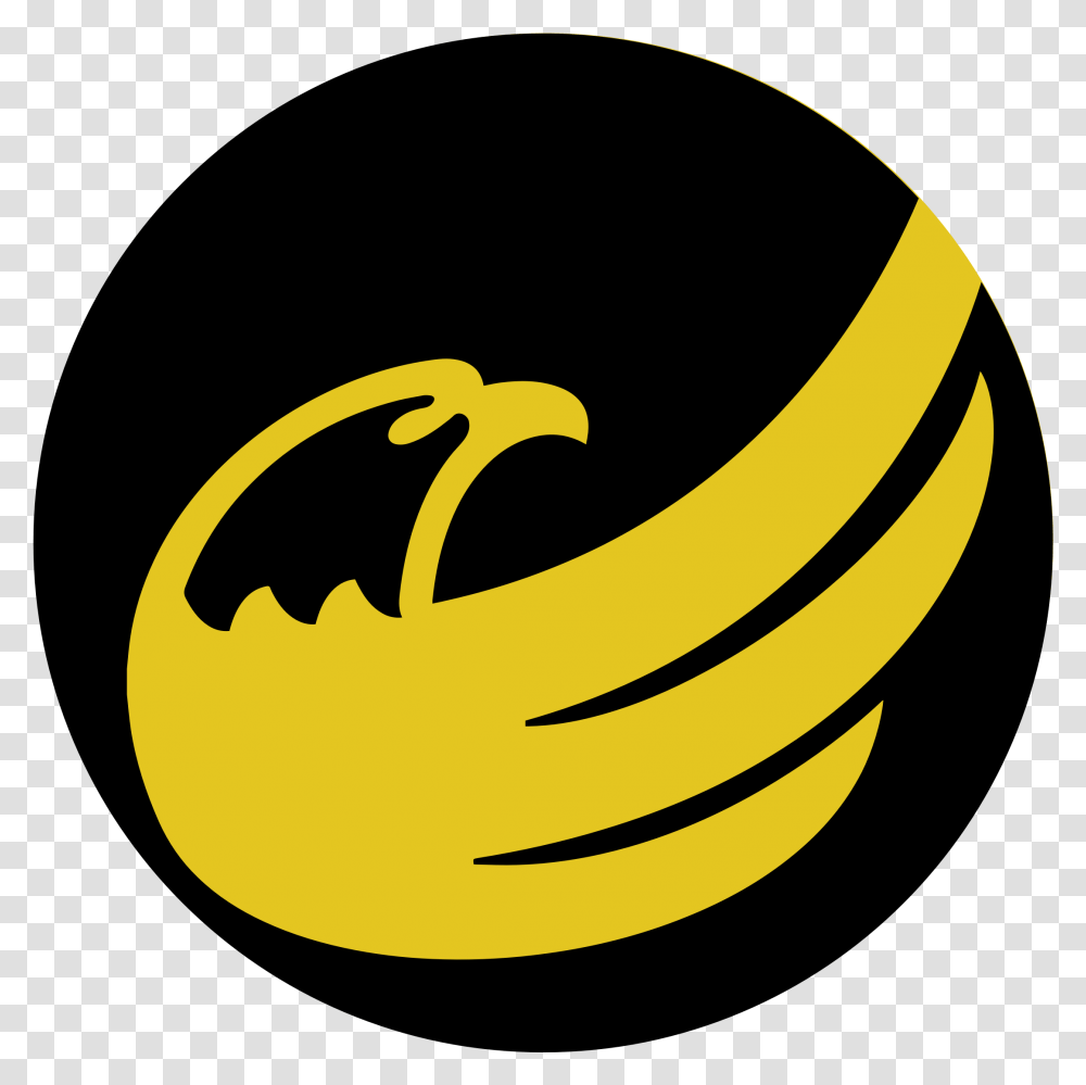 Black Yellow Circle Logo Yellow And Black Eagle Logo, Banana, Fruit, Plant, Food Transparent Png