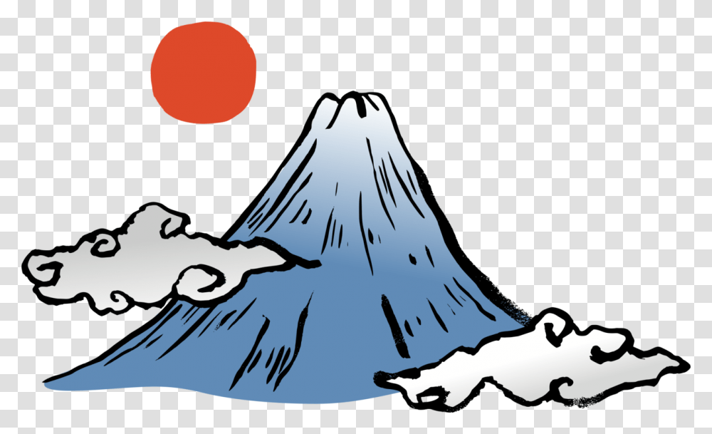 Blackandwhitetreemount Fuji Mt Olympus Clip Art, Mountain, Outdoors, Nature, Volcano Transparent Png