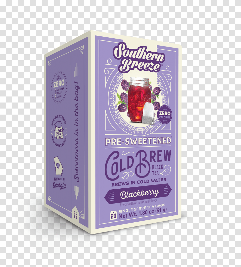 Blackberry Cold Brew Sweet Iced Tea Southern Breeze Sweet Tea, Tabletop, Furniture, Label Transparent Png