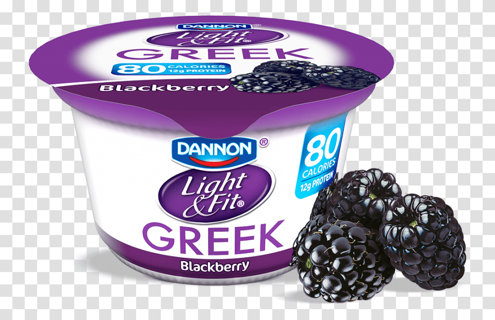 Blackberry Greek Yogurt Greek Yogurt Light And Fit Vanilla, Dessert, Food, Plant, Tape Transparent Png