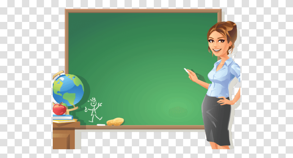Blackboard Clipart Female English Teacher Enhanced Teacher Education Curriculum Anchored On Obe, Person, Human Transparent Png