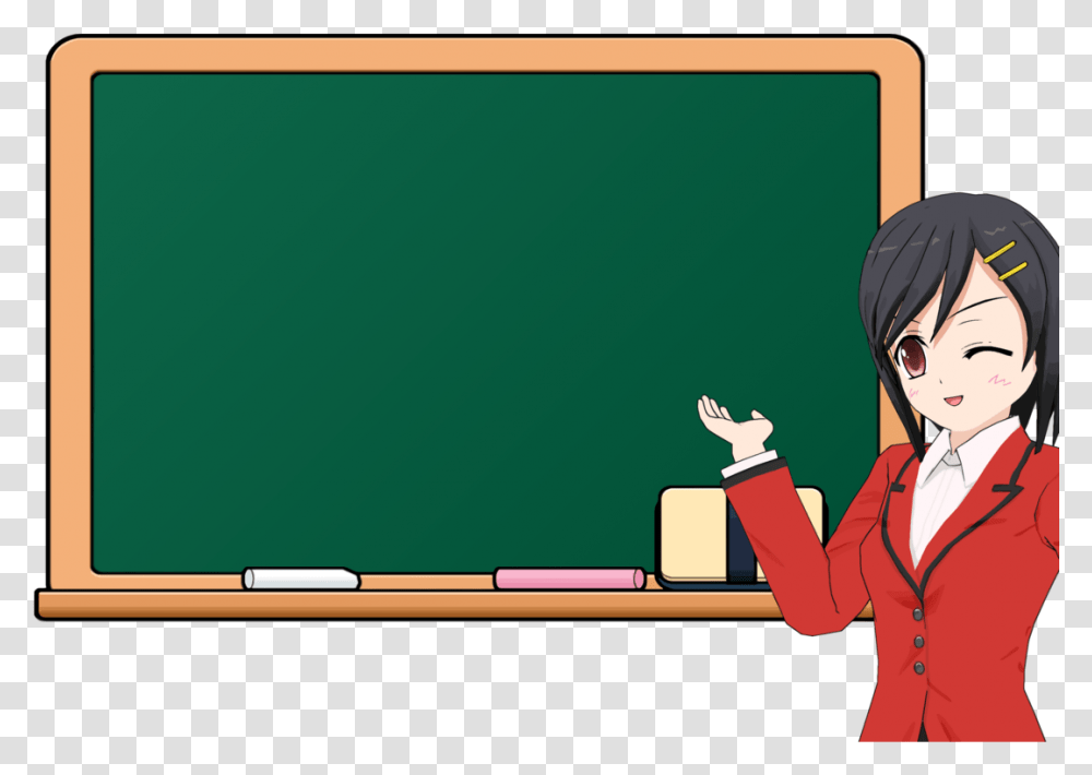 Blackboard Drawing Anime & Clipart Free Blackboard With Teacher Clipart, Person, Human Transparent Png