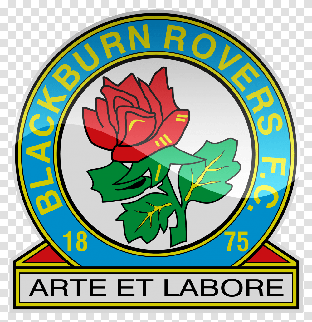 Blackburn Rovers Fc Hd Logo Football Logos Blackburn Rovers Logo, Symbol, Trademark, Plant, Label Transparent Png