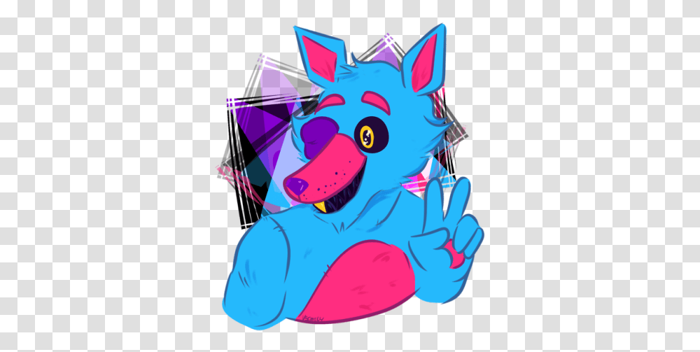 Blacklight Foxy Cartoon, Clothing, Graphics, Face, Sleeve Transparent Png