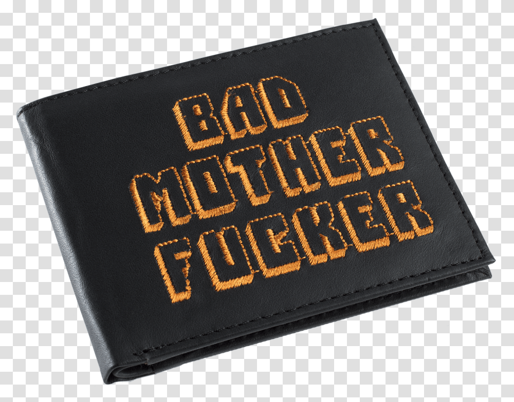 Blackorange Embroidered Bad Mother Fucker Leather Wallaet Says Bad Motherfucker, Passport, Id Cards, Document Transparent Png