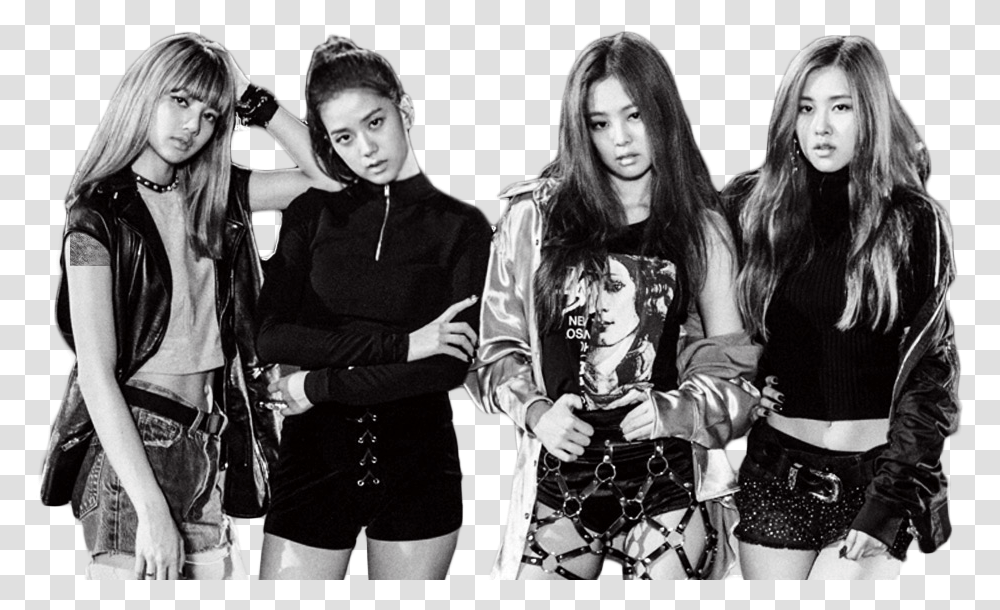 Blackpink Black And White, Person, Shorts, Female Transparent Png