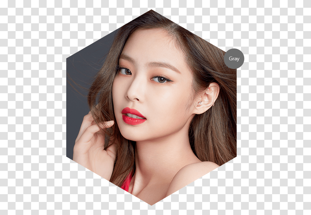 Blackpink Jennie Blackpink Contact Lens, Person, Face, Lipstick, Cosmetics Transparent Png