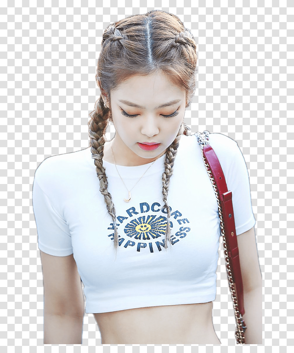 Blackpink Jennie Kpop Stickers Jennie Kim, Person, Hair, Sleeve Transparent Png