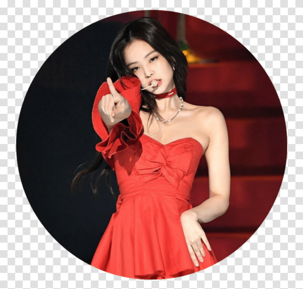 Blackpink Jenniekim Jennie Blackpinkjennie Red Jennie Solo Gaon Chart, Dress, Apparel, Female Transparent Png