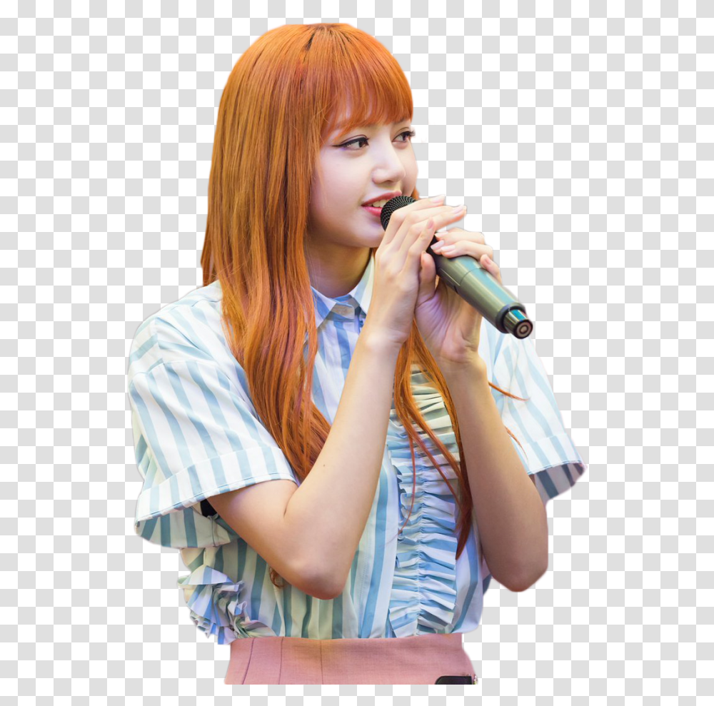 Blackpink Lisa Blackpink Blackpink Lisa V Eru As Lisa De Blackpink Con Micrfono, Microphone, Electrical Device, Person, Female Transparent Png