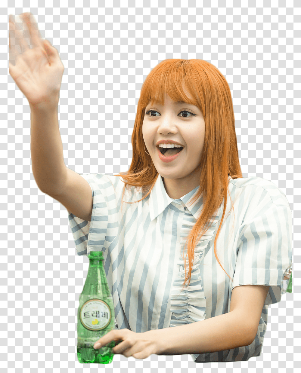 Blackpink Lisamanoban Kpop Stickers Lisa Girl, Person, Beverage, Alcohol, Bottle Transparent Png