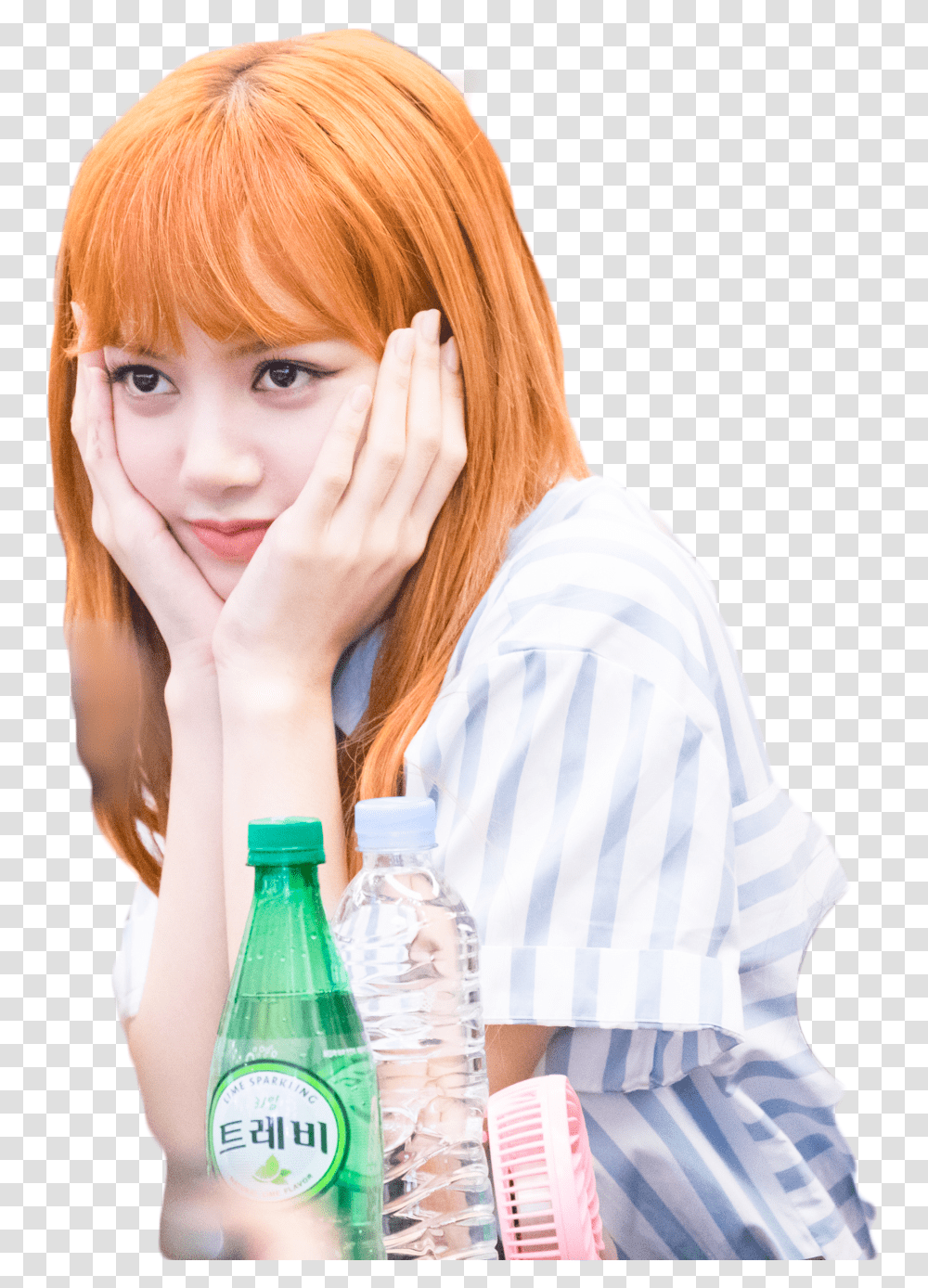 Blackpink Lisamanoban Kpop Stickers Lisa Girl, Person, Human, Bottle, Beer Transparent Png