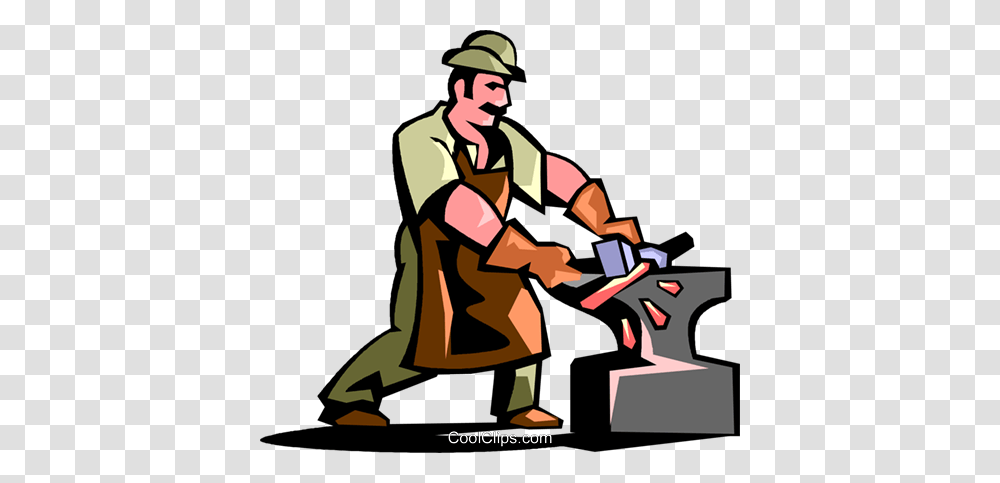 Blacksmith Royalty Free Vector Clip Art Illustration, Person, Performer, Kneeling, Crowd Transparent Png