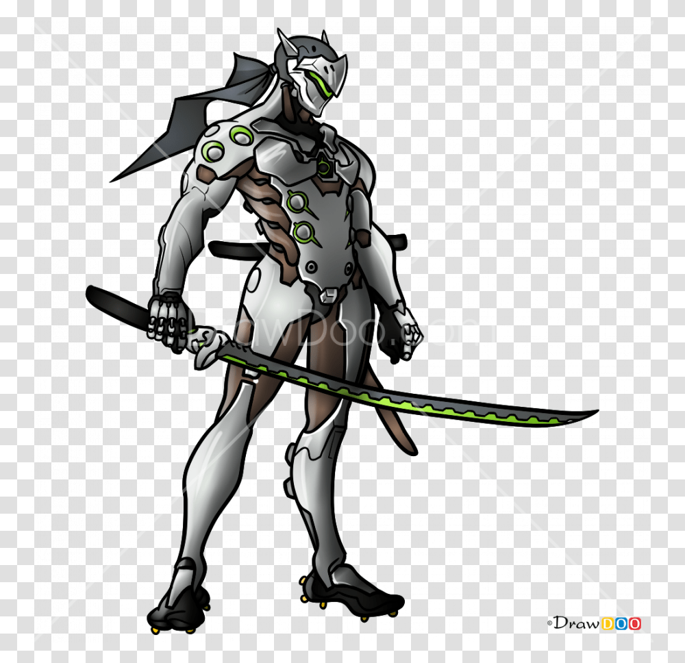 Blackwatch Genji Drawing Overwatch Easy Shuriken Simple Draw Genji From Overwatch, Bow, Person, Human, Duel Transparent Png