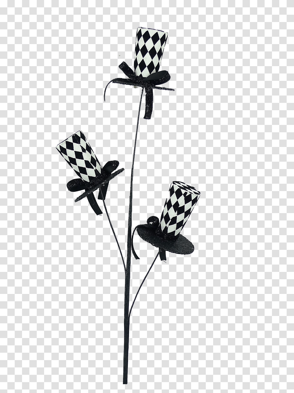 Blackwht Harlequin Top Hat Spray Lily, Chair, Furniture, Cutlery, Stand Transparent Png