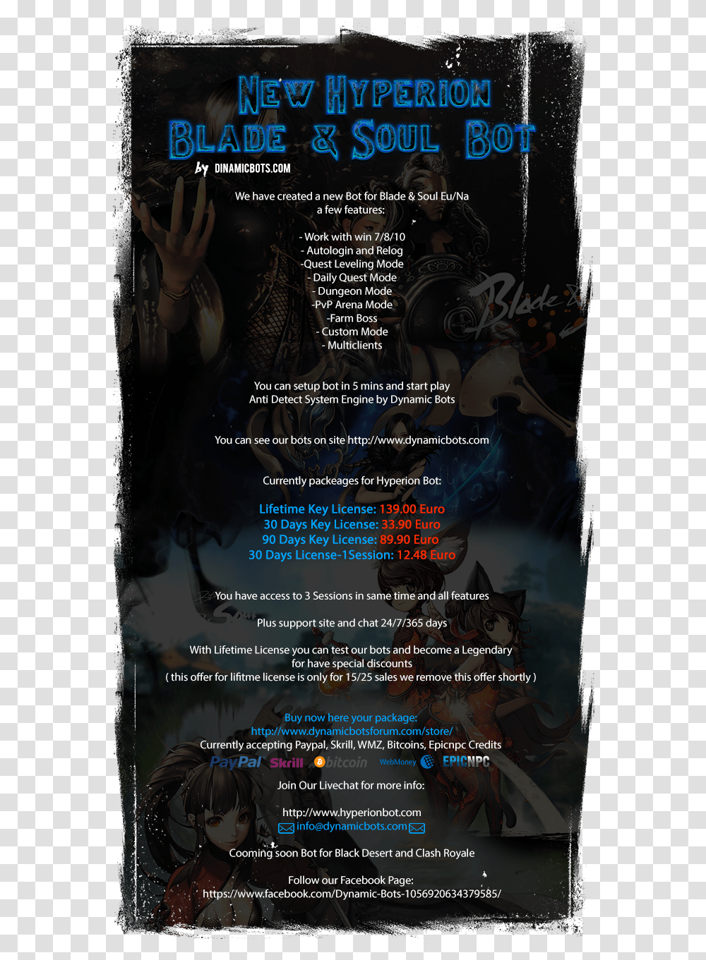 Blade And Soul, Poster, Advertisement, Flyer, Paper Transparent Png