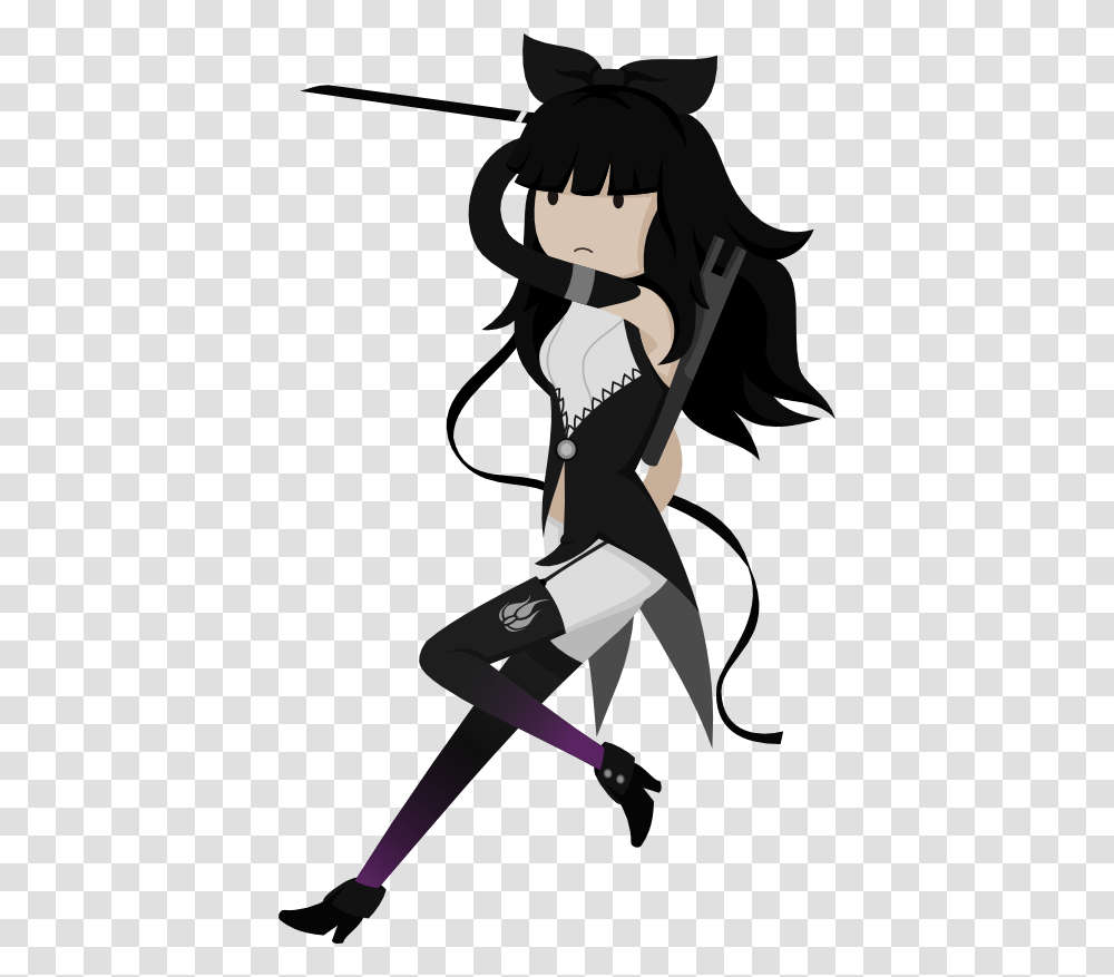 Blake Belladonna From Rwby In An Adventure Time Style Cartoon, Person, Human, Bow Transparent Png