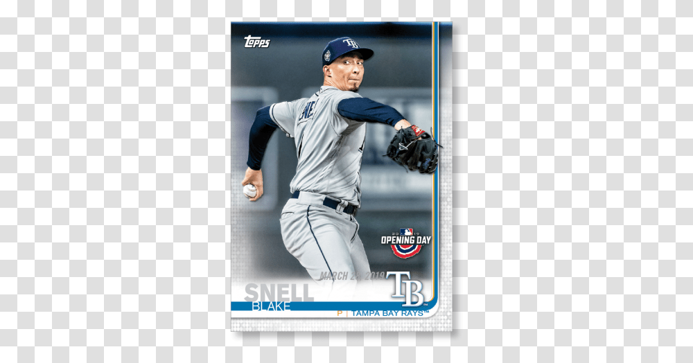 Blake Snell 2019 Opening Day Baseball Base Poster 2019 Topps Blake Snell, Apparel, People, Person Transparent Png