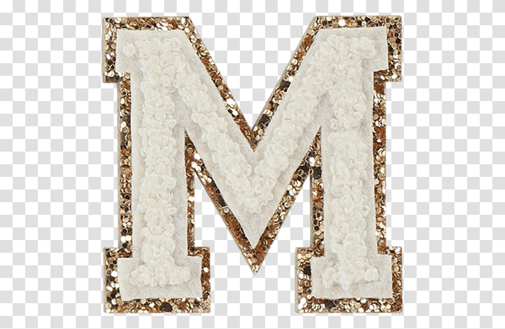 Blanc Glitter Varsity Letter Patches Heart, Alphabet, Necklace, Jewelry Transparent Png
