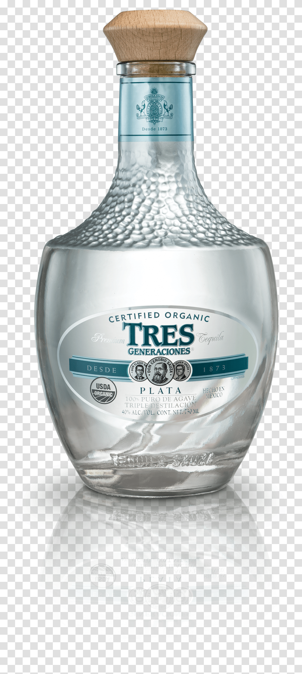 Blanco Tres Generaciones Tequila, Bottle, Cosmetics, Liquor, Alcohol Transparent Png