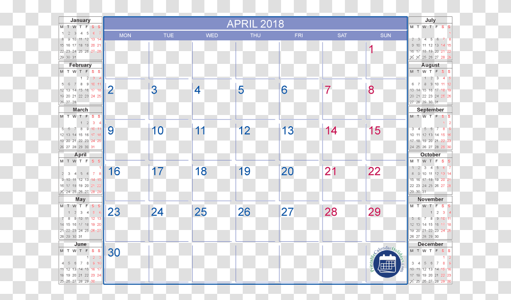 Blank April 2018 Calendar In Printable Format Many Days In June 2018
