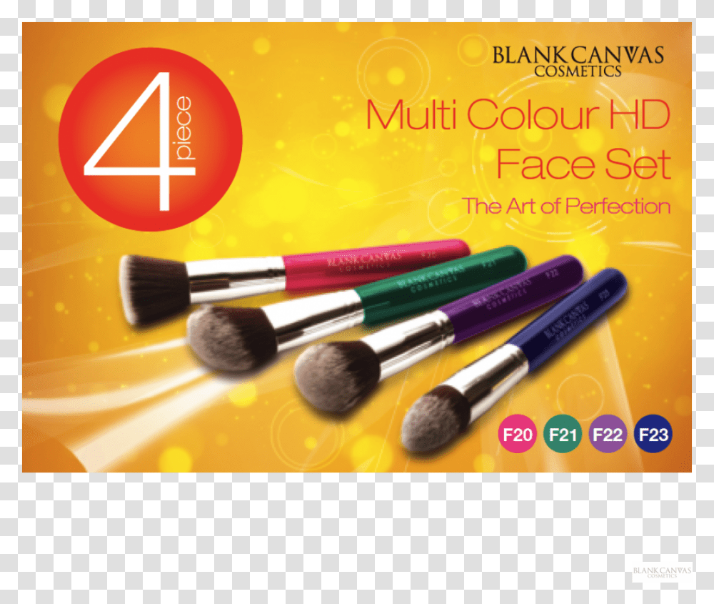 Blank Canvas 4 Piece Multi Colour Hd Face Set Makeup Brushes, Tool, Pen, Cosmetics Transparent Png