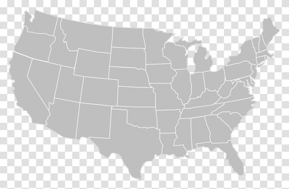 Blank Gray Usa Map White Lines Svg Vector Flag, Diagram, Atlas, Plot Transparent Png